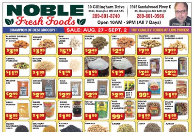 Noble Fresh Foods Flyer August 27 to September 2
