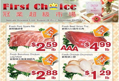 First Choice Supermarket Flyer August 28 to September 3