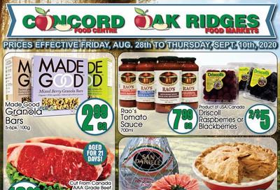 Concord Food Centre & Oak Ridges Food Market Flyer August 28 to September 10