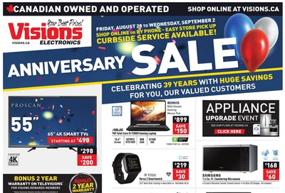 Visions Electronics Flyer August 28 to September 3