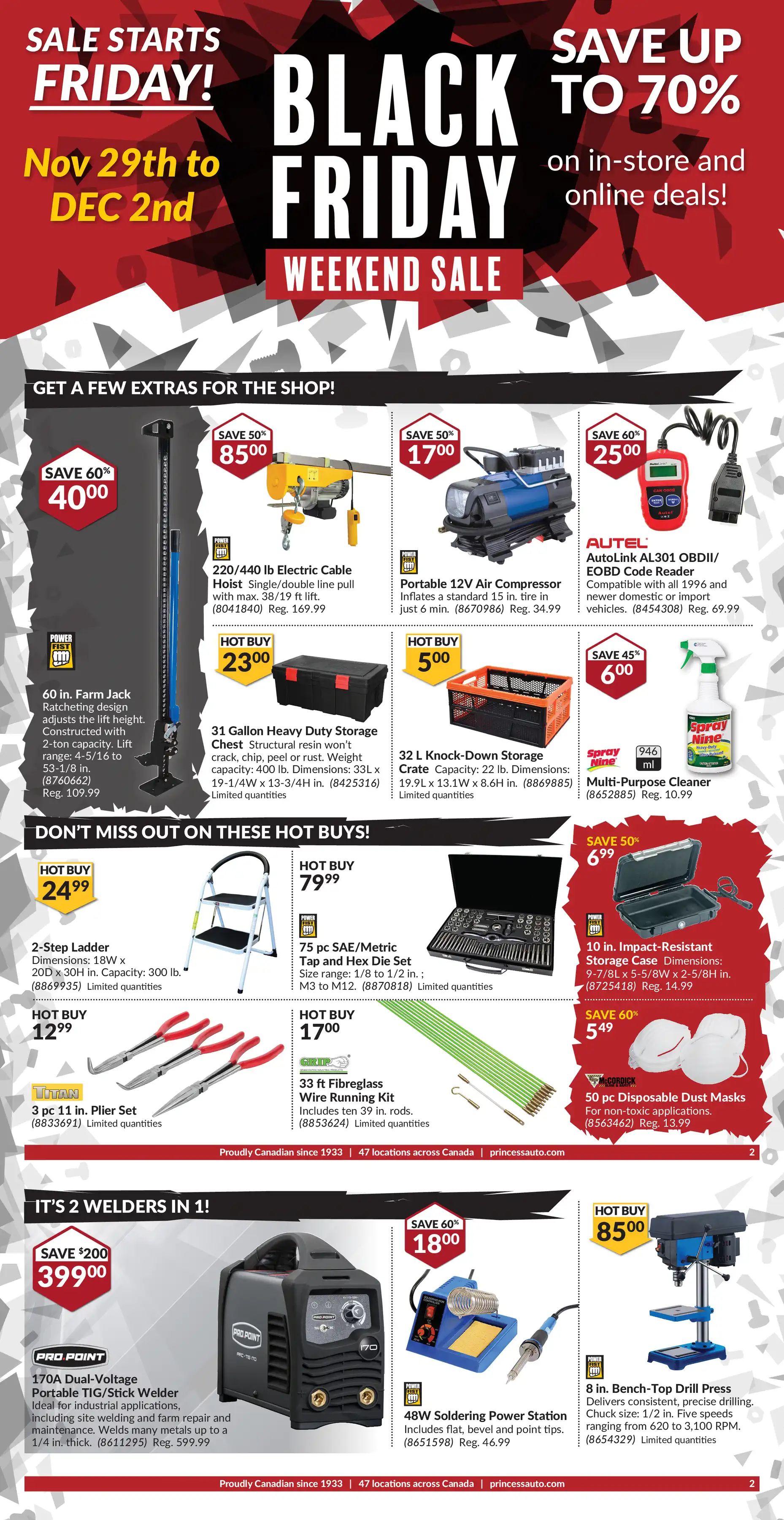 Princess Auto Black Friday Flyer November 29 to December 2, 2019