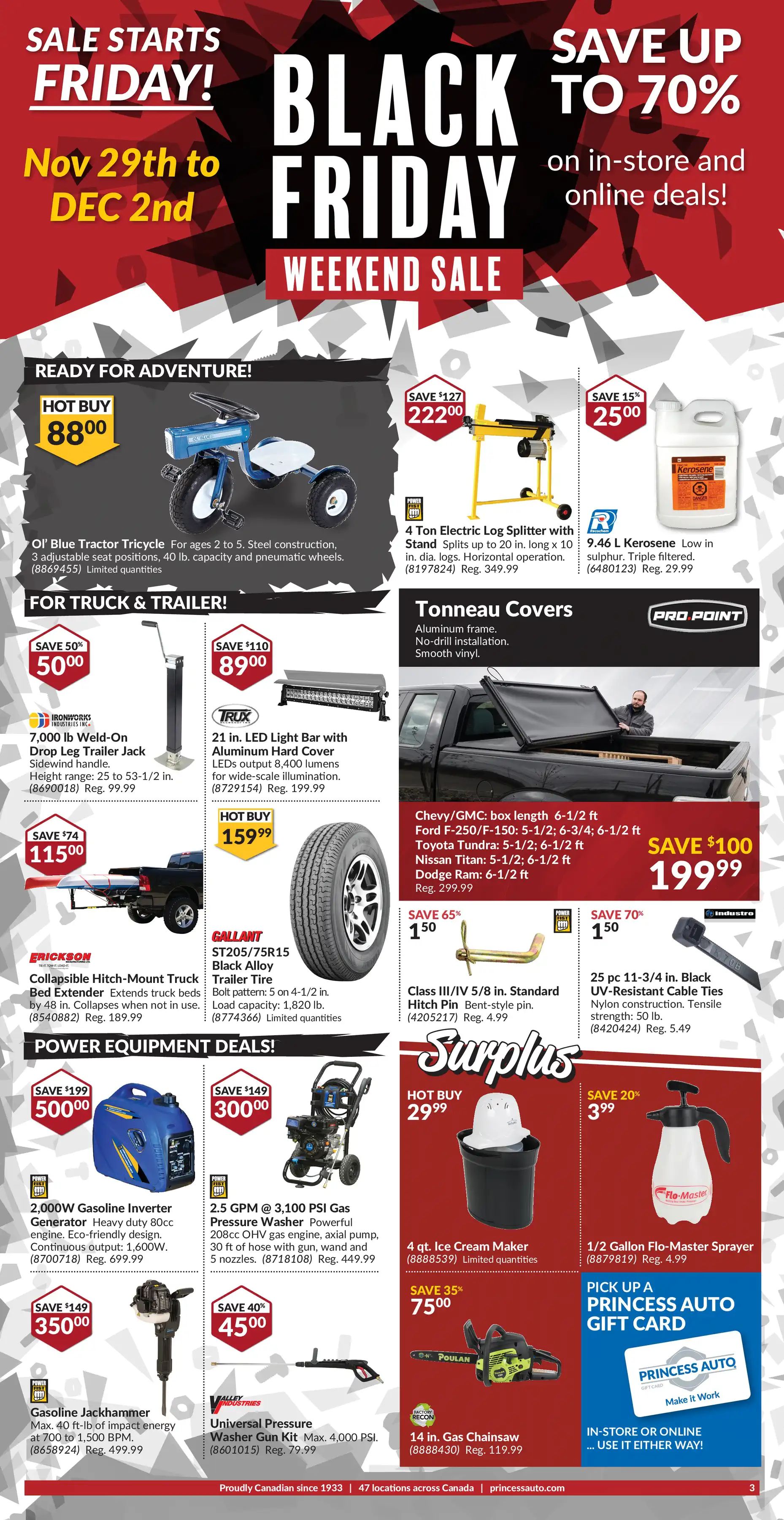 Princess Auto Black Friday Flyer November 29 to December 2, 2019