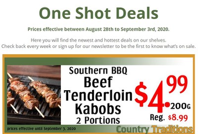 Country Traditions One-Shot Deals Flyer August 28 to September 3