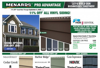 Menards Weekly Ad August 30 to September 5
