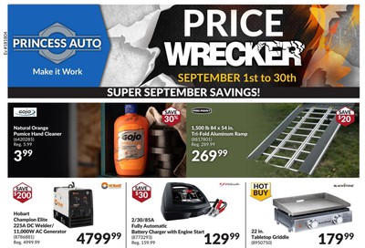 Princess Auto Price Wrecker Flyer September 1 to 30