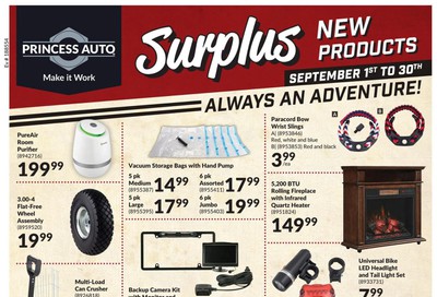 Princess Auto Surplus New Products Flyer September 1 to 30