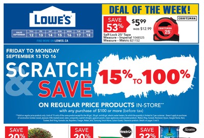 Lowe's Flyer September 12 to 18