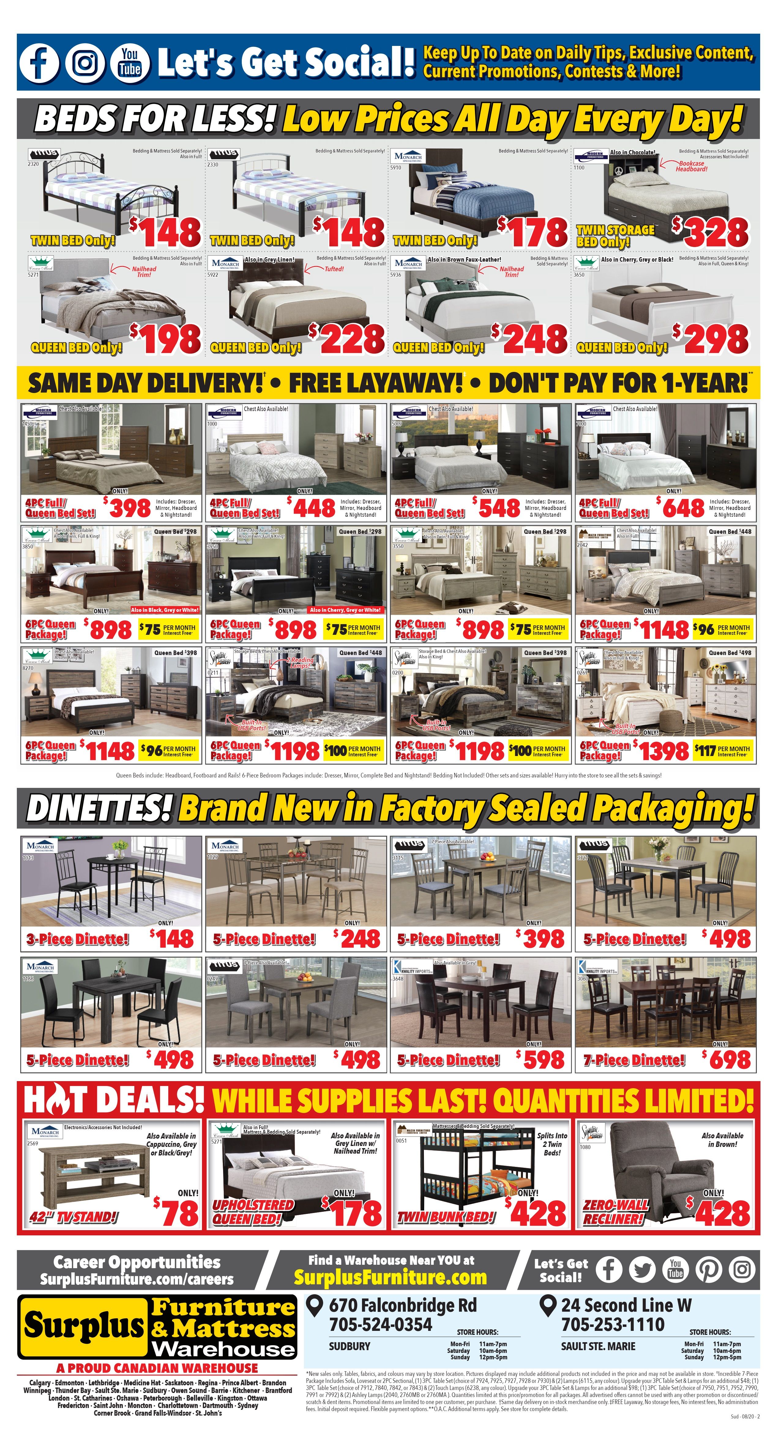 Surplus Furniture & Mattress Warehouse (Sudbury) Flyer September 1 to 14