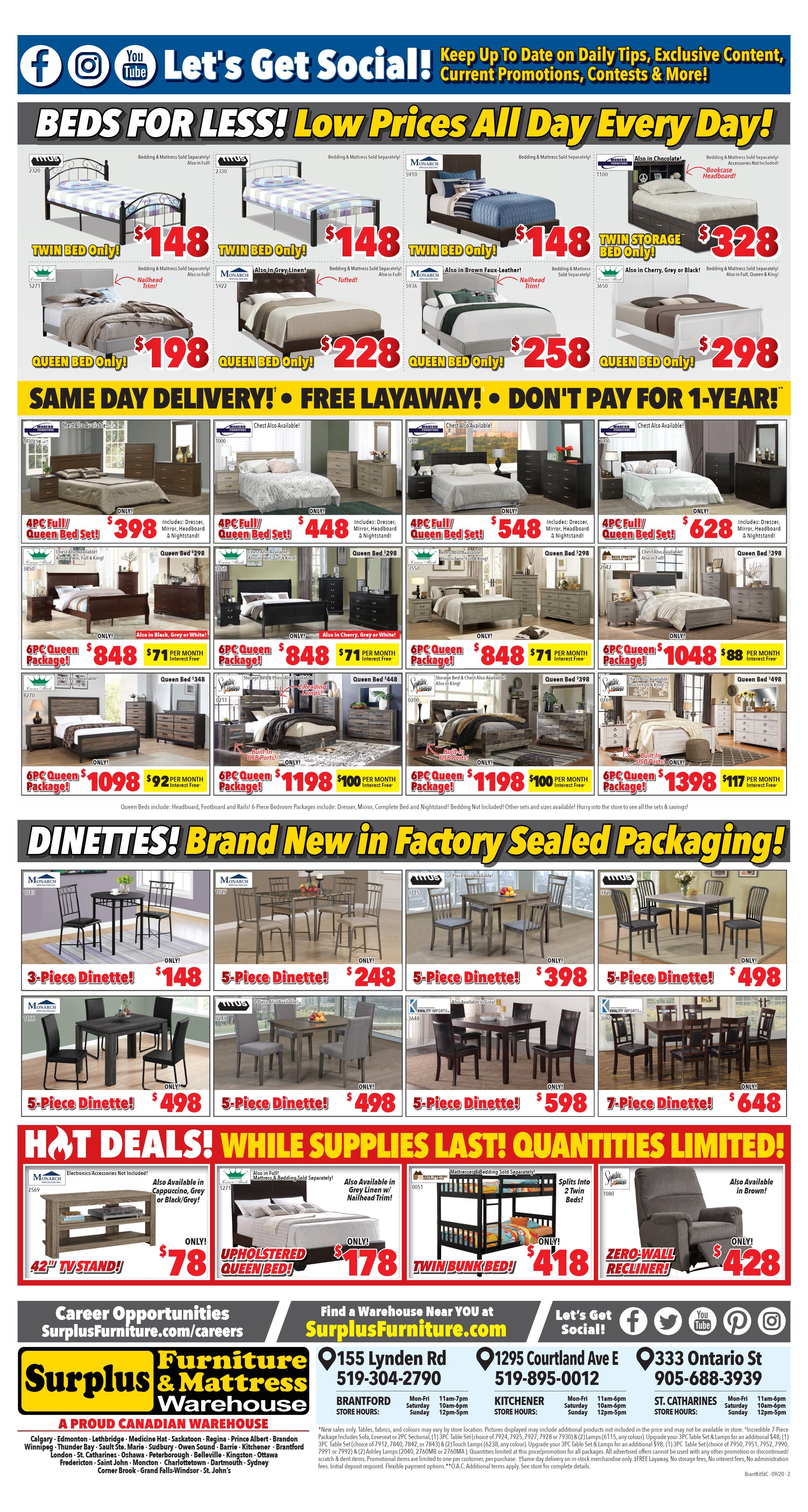 Surplus Furniture & Mattress Warehouse (St. Catharines) Flyer September 1 to 14
