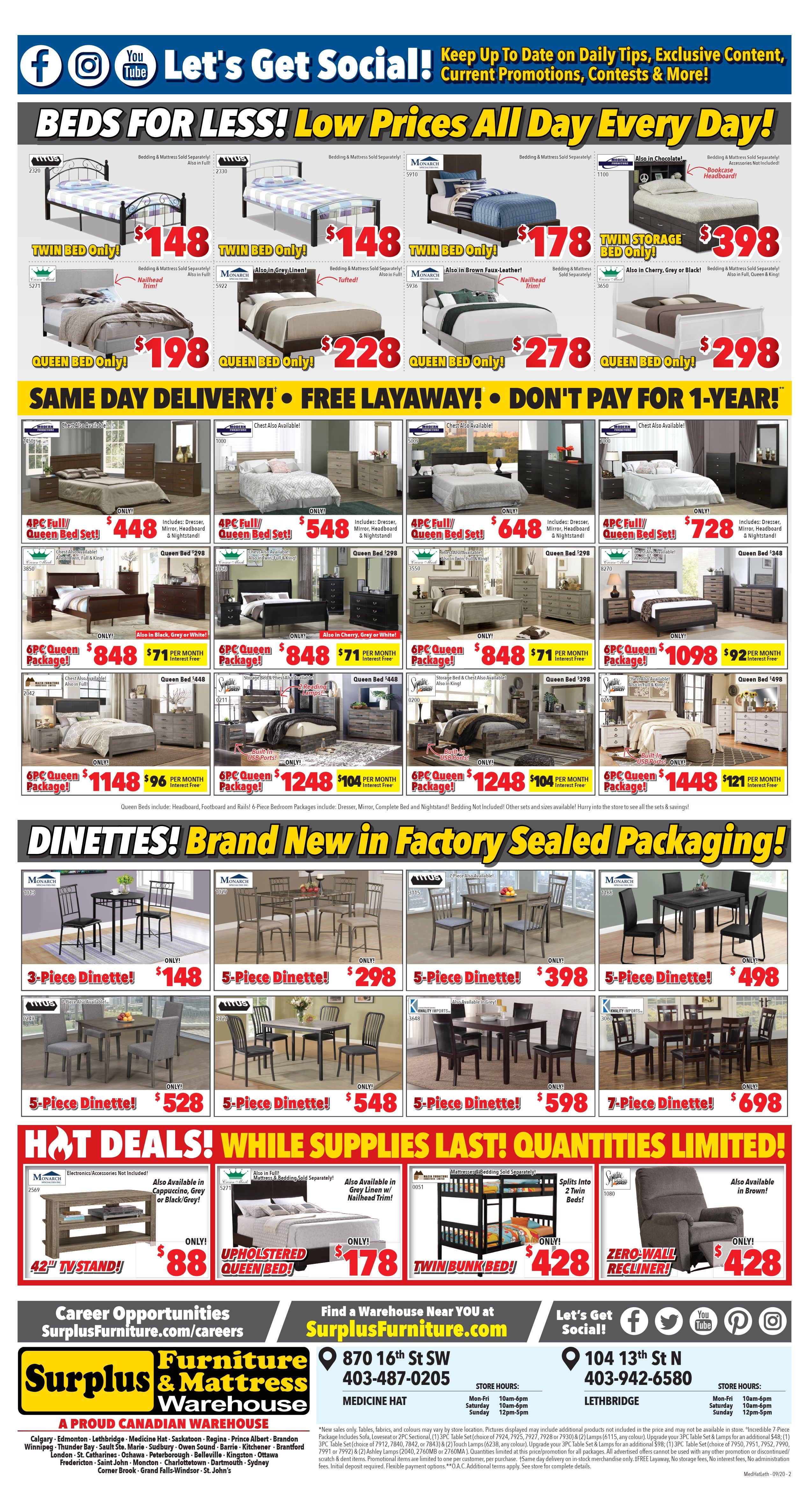 Surplus Furniture & Mattress Warehouse (Medicine Hat) Flyer September 1 to 14