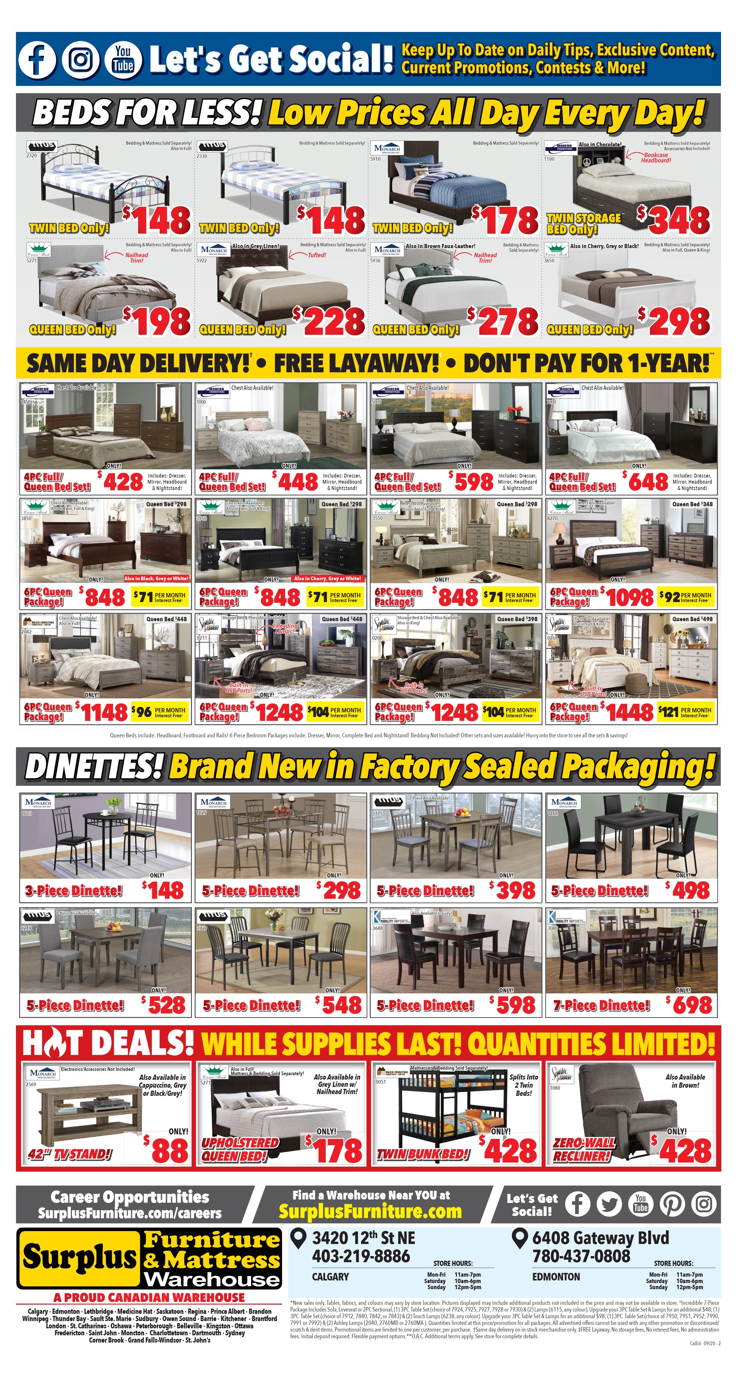 Surplus Furniture & Mattress Warehouse (Edmonton) Flyer September 1 to 14