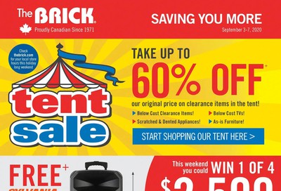 The Brick Tent Sale Flyer September 3 to 7