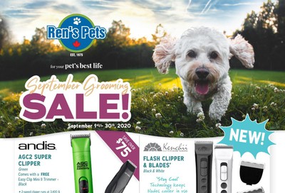 Ren's Pets Depot Monthly Grooming Sale Flyer September 1 to 30
