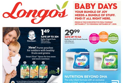 Longo's Baby Days Flyer September 3 to 30
