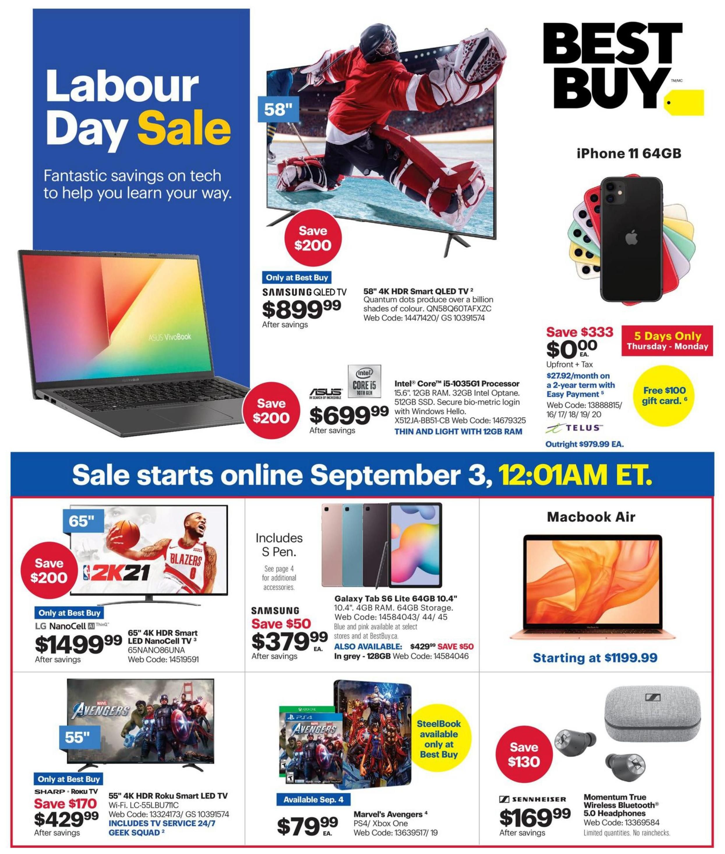 Best Buy Labour Day Sale Flyer September 3 to 10
