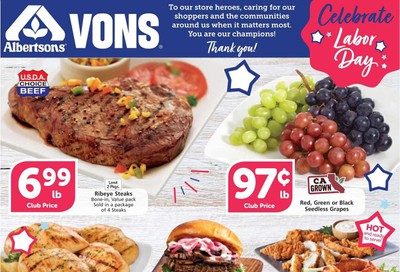 Vons Weekly Ad September 2 to September 8