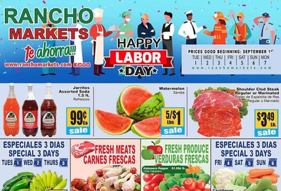 Rancho Markets Weekly Ad September 1 to September 7