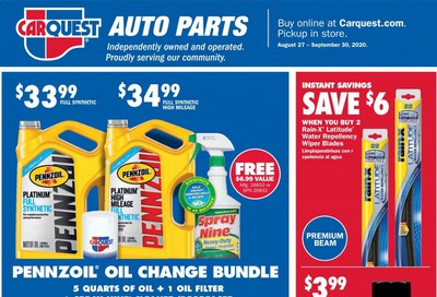 Carquest Weekly Ad August 27 to September 30