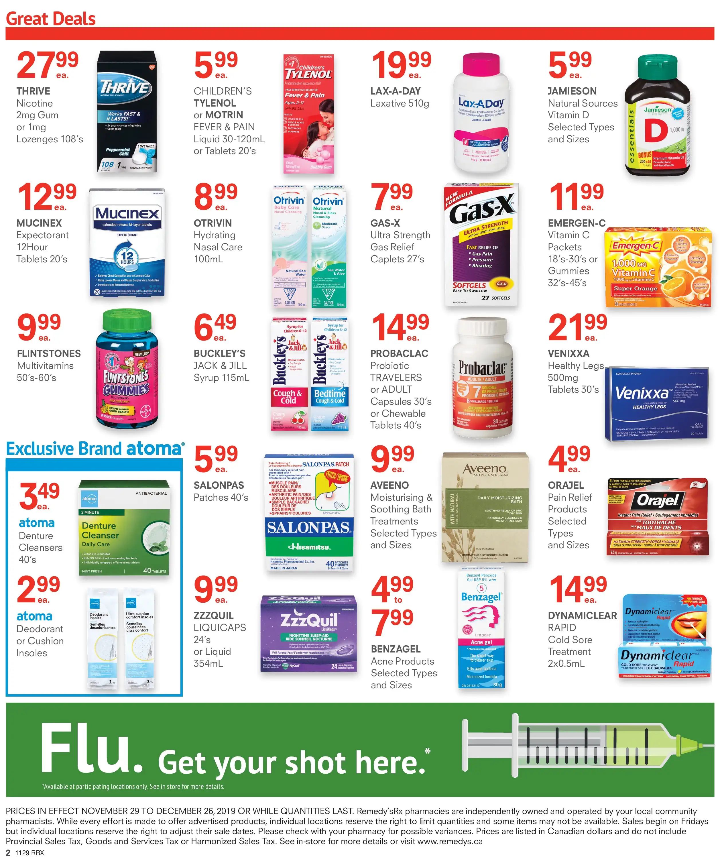 Remedy's RX Flyer November 29 to December 26