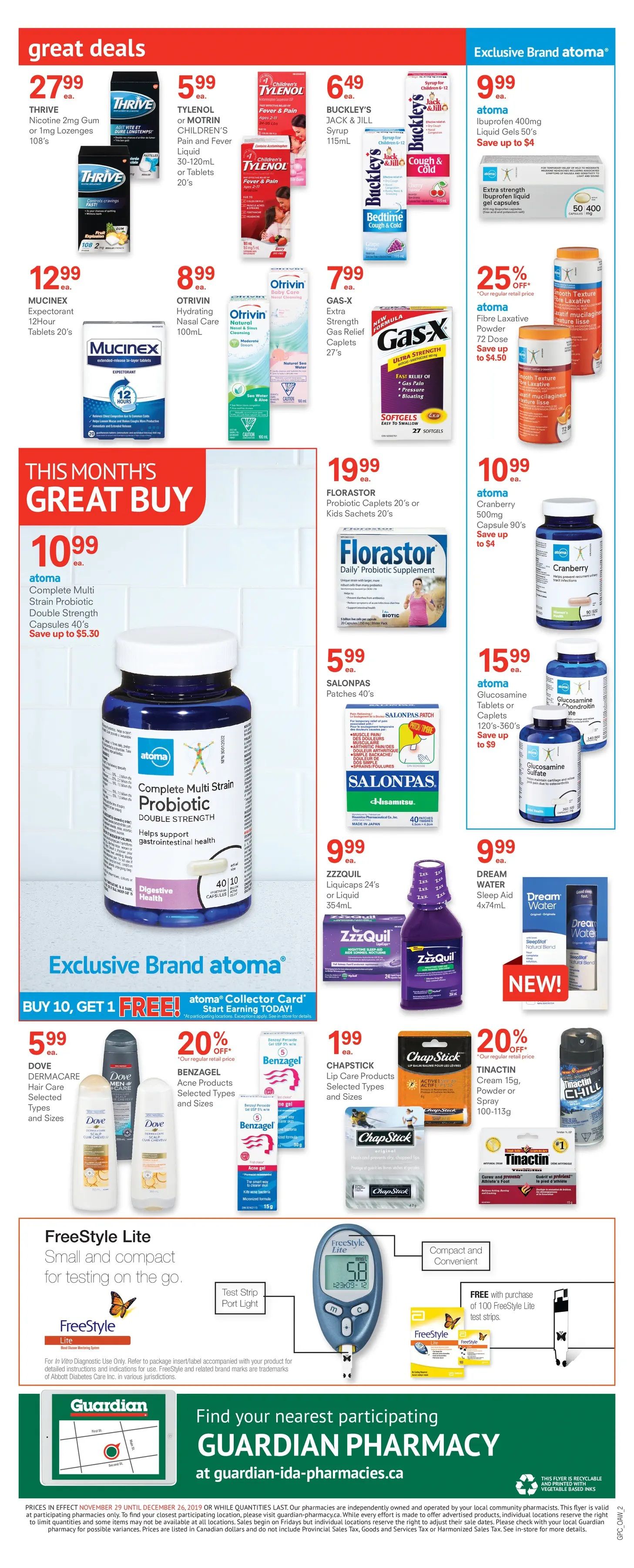 Guardian Pharmacy Flyer November 29 to December 26
