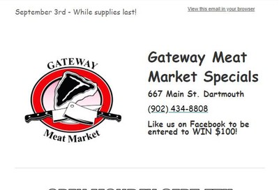 Gateway Meat Market Flyer September 3 to 9