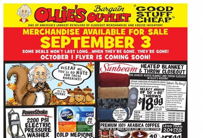 Ollie's Bargain Outlet Weekly Ad September 3 to September 9