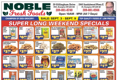 Noble Fresh Foods Flyer September 3 to 9