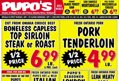 Pupo's Food Market Flyer September 3 to 9