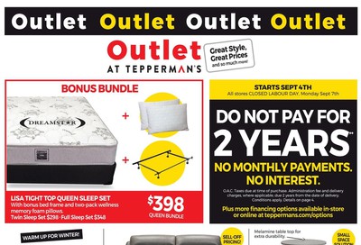 Outlet at Tepperman's Flyer September 4 to 10