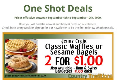 Country Traditions One-Shot Deals Flyer September 4 to 10