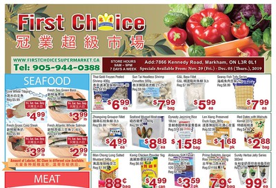 First Choice Supermarket Flyer November 29 to December 5