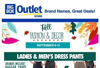 Big Box Outlet Store Flyer September 9 to 15