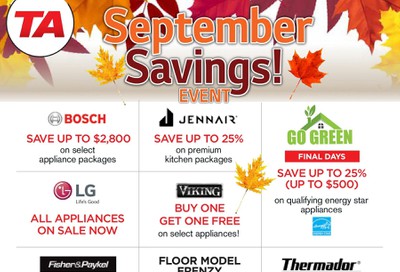 TA Appliances and Barbecues Flyer September 9 to 28