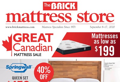 The Brick Mattress Store Flyer September 8 to 17