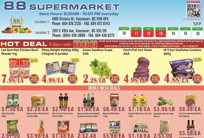 88 Supermarket Flyer September 10 to 16