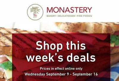 Monastery Bakery Flyer September 9 to 16