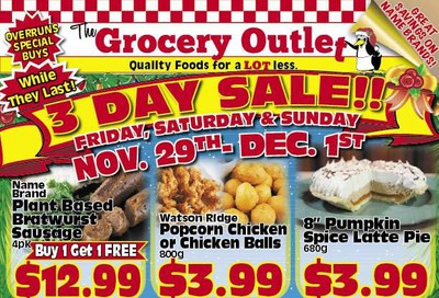 The Grocery Outlet 3-Day Sale Flyer November 29 to December 1