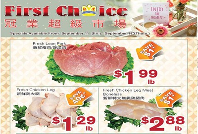 First Choice Supermarket Flyer September 11 to 17