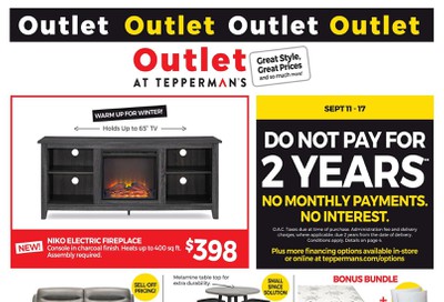 Outlet at Tepperman's Flyer September 11 to 17