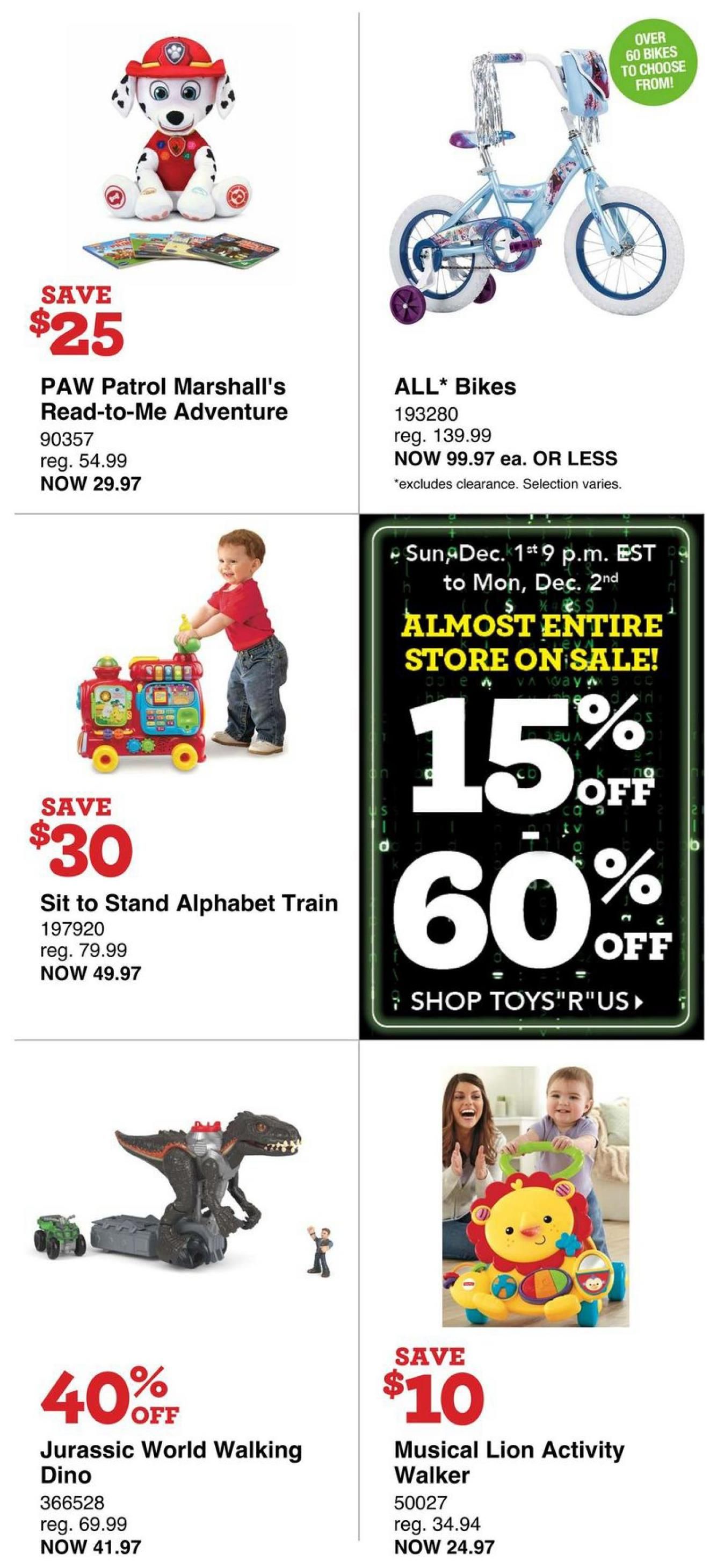 Toys R Us Cyber Monday Flyer December 1 to 4