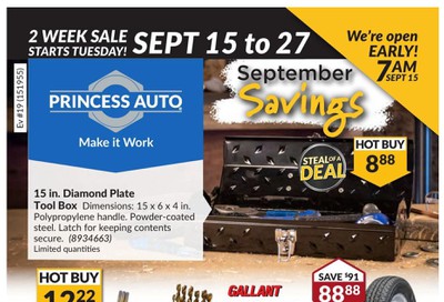 Princess Auto Flyer September 15 to 27