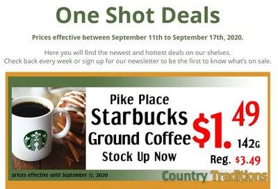 Country Traditions One-Shot Deals Flyer September 11 to 17