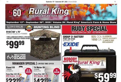 Rural King Weekly Ad September 13 to September 26