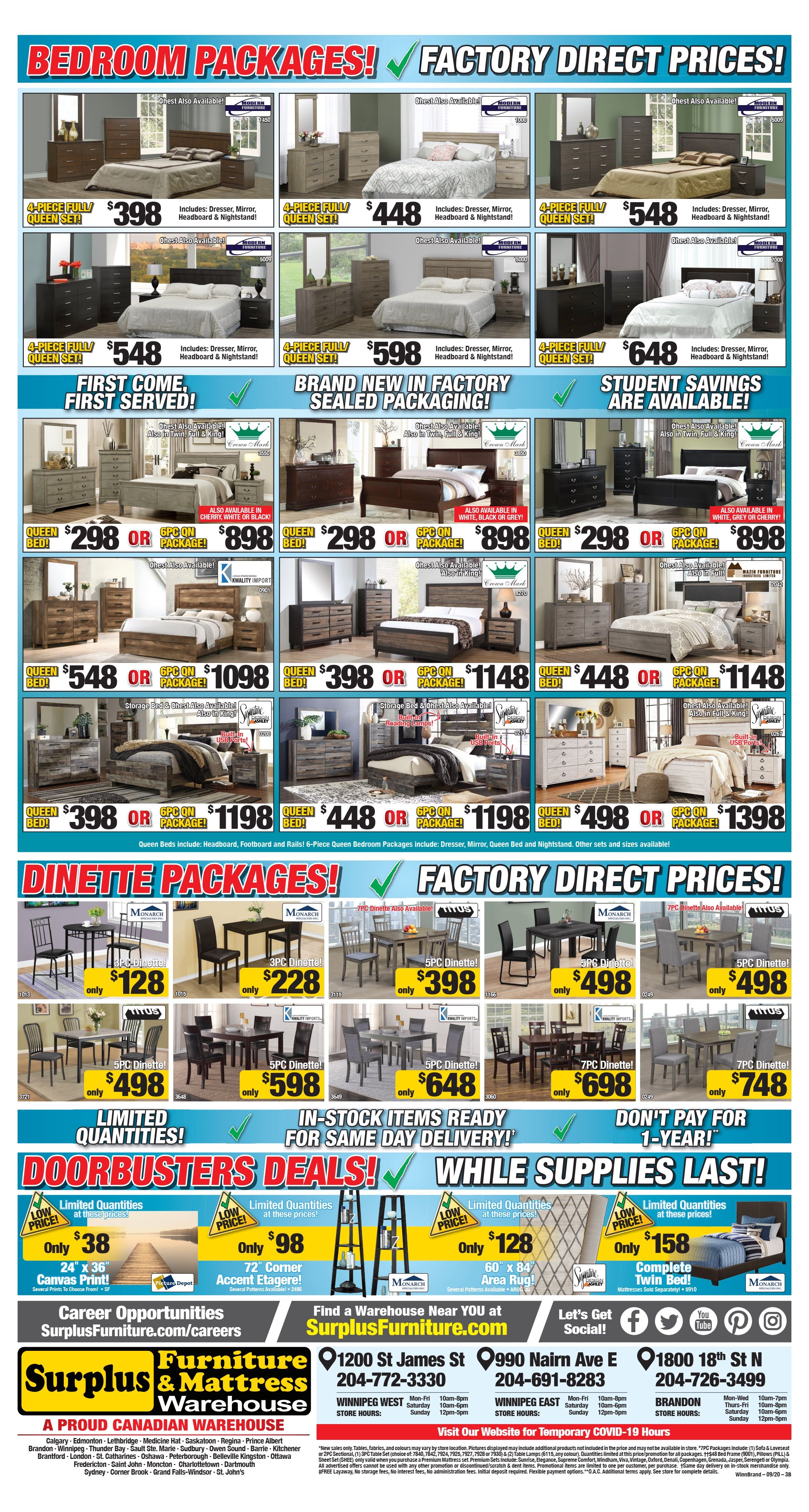 Surplus Furniture & Mattress Warehouse (Winnipeg) Flyer September 15 to 28
