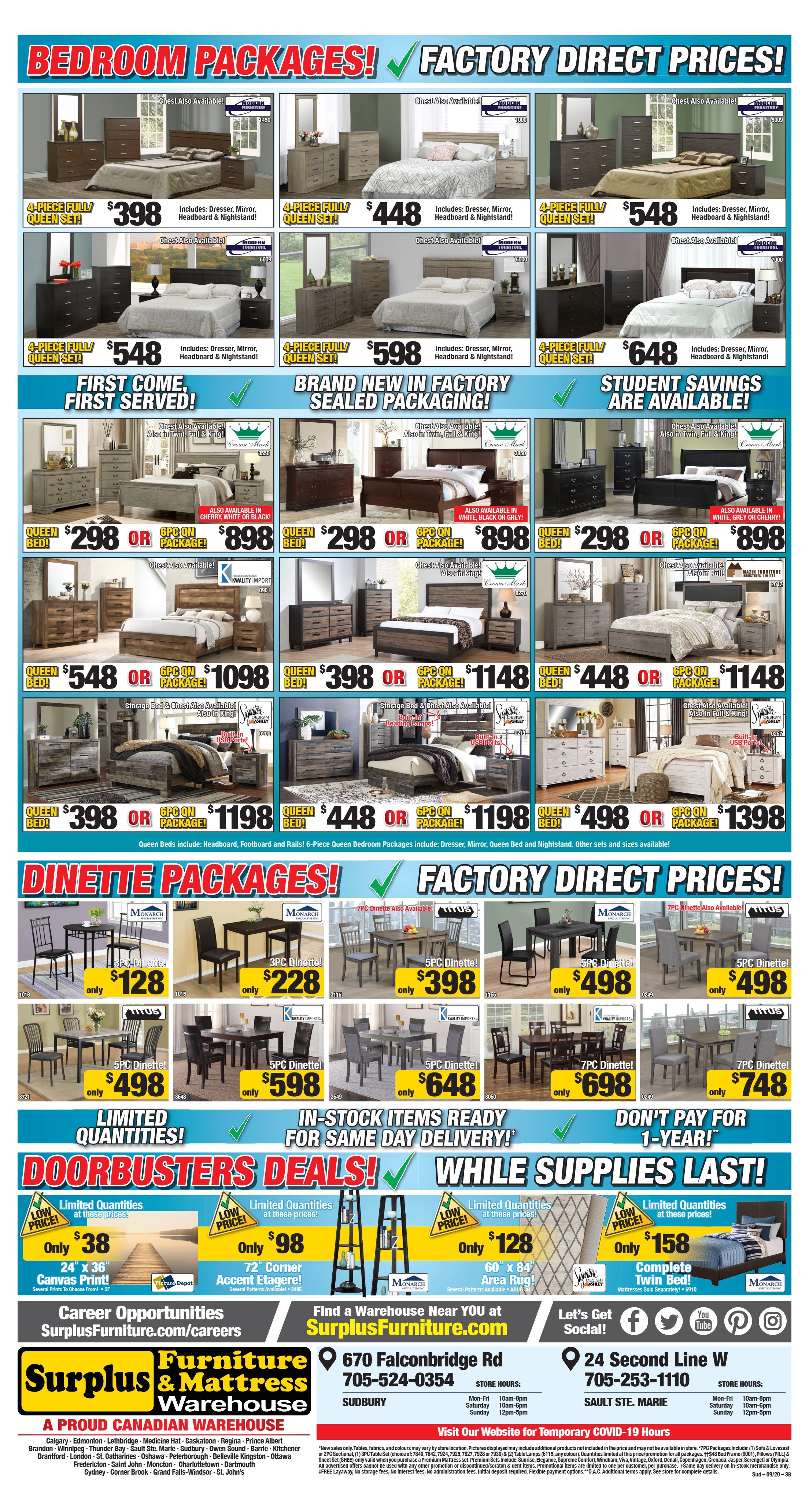 Surplus Furniture & Mattress Warehouse (Sudbury) Flyer September 15 to 28
