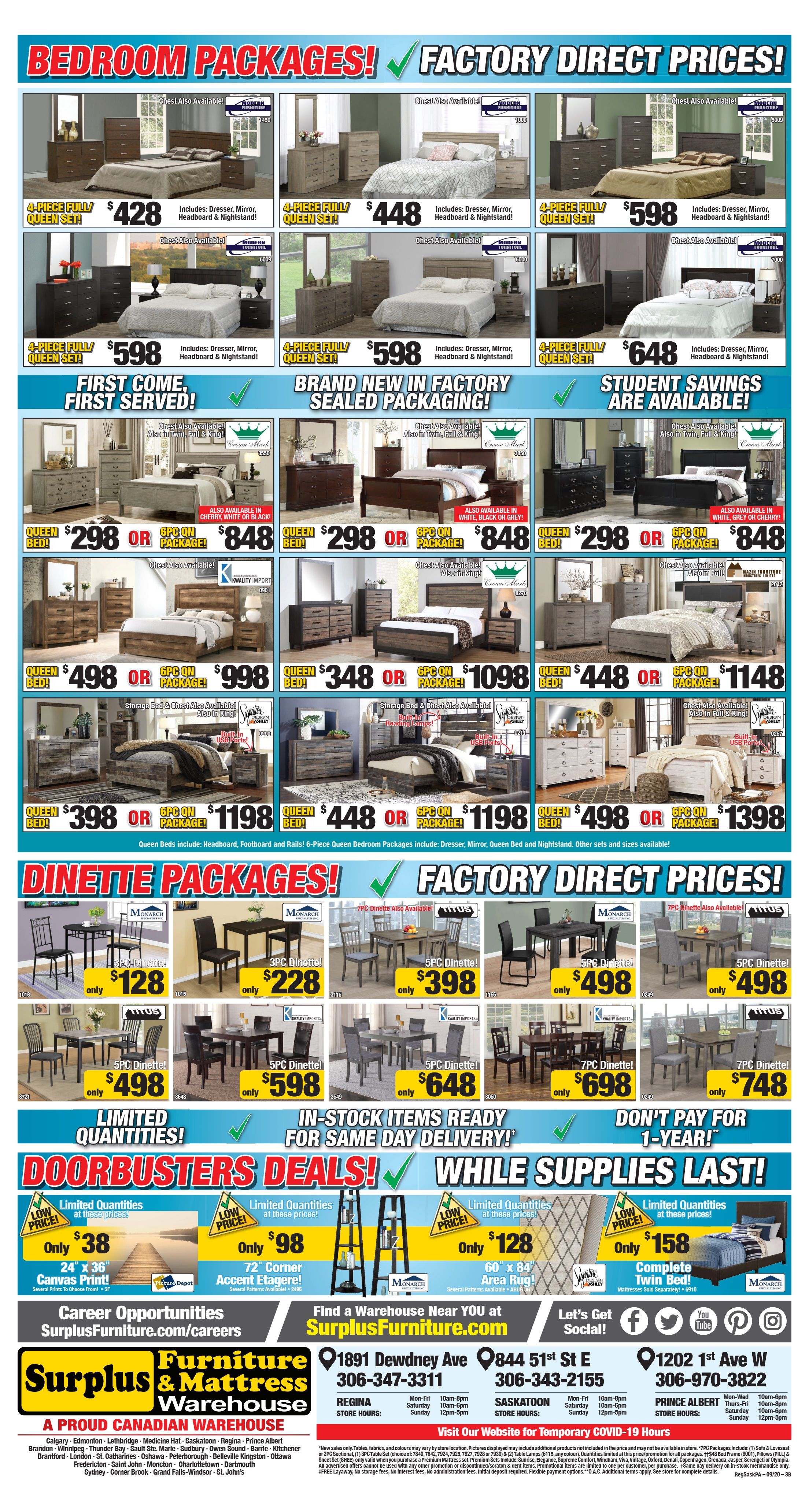 Surplus Furniture & Mattress Warehouse (Prince Albert) Flyer September 15 to 28