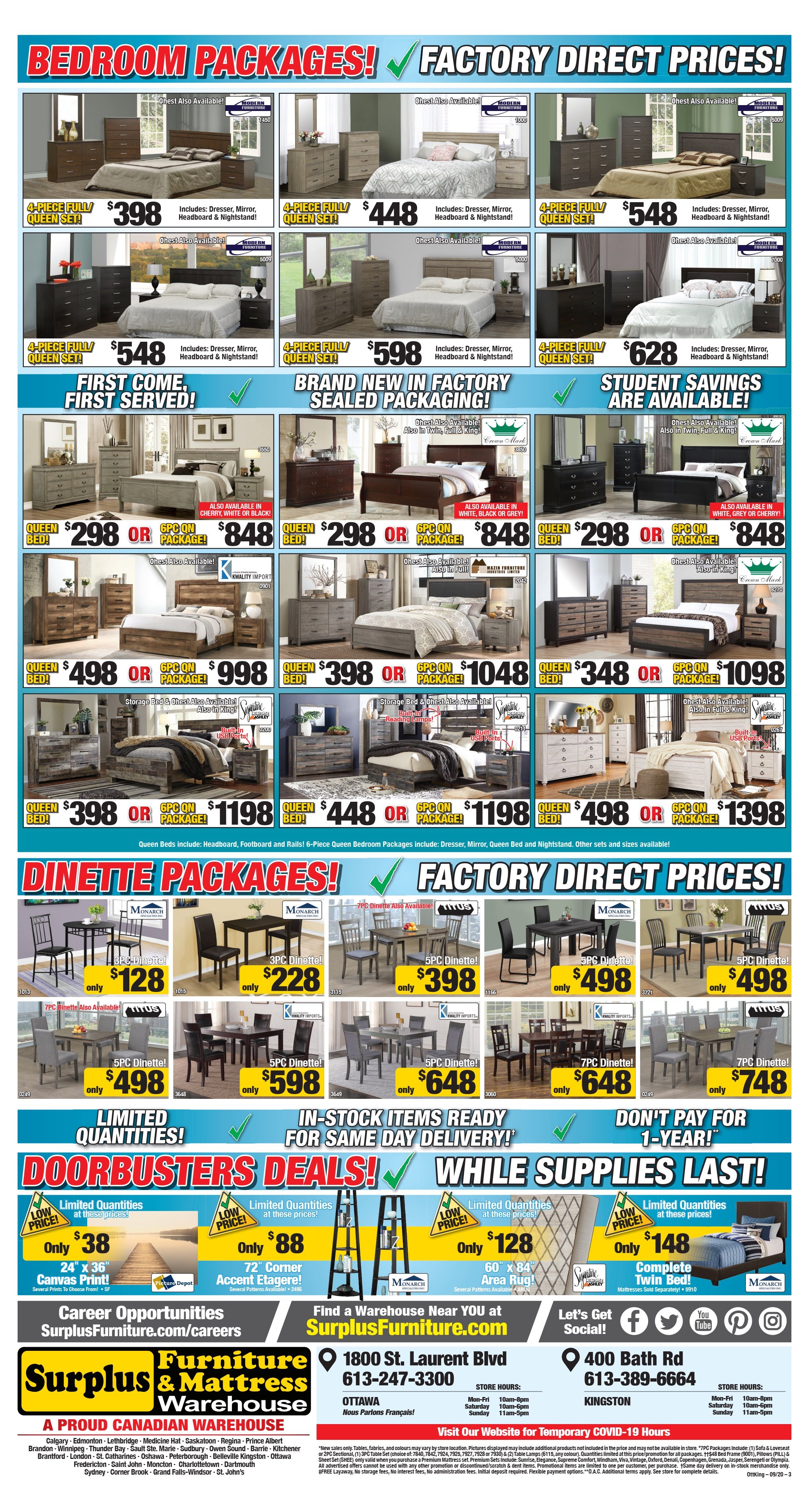 Surplus Furniture & Mattress Warehouse (Kingston) Flyer September 15 to 28