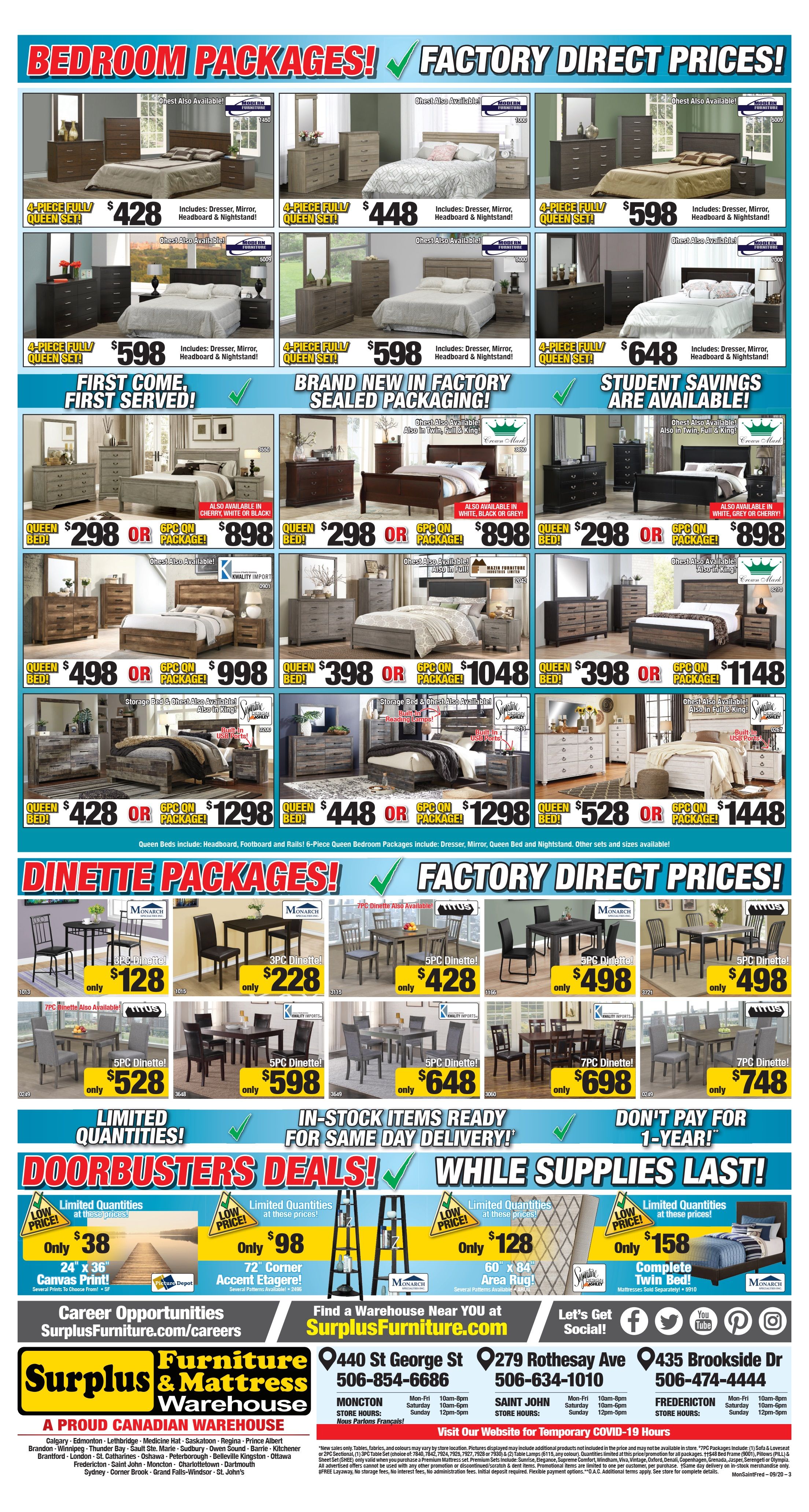 Surplus Furniture & Mattress Warehouse (Fredericton) Flyer September 15 to 28