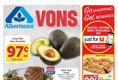 Vons Weekly Ad September 16 to September 22