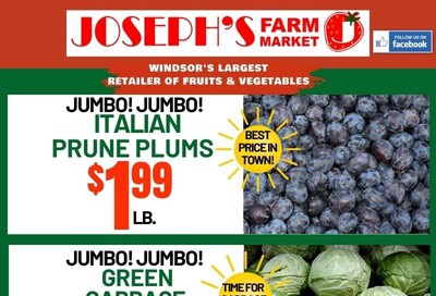 Joseph's Farm Market Flyer September 16 to 21
